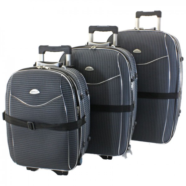 Airfield Koffer , Trolley Set, 3 teilig, anthrazit