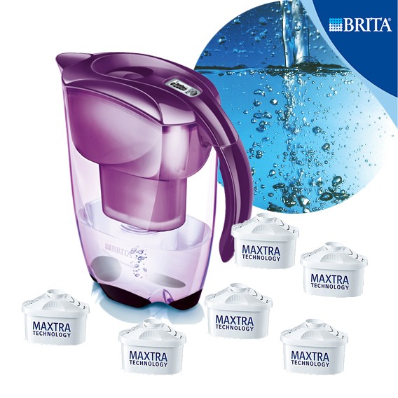 Brita Elemaris inkl. 6 Maxtra Kartuschen, Halbjahrespaket   purple